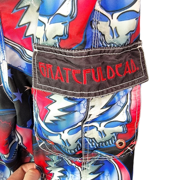 Dragon Fly Greatful Dead Vintage Y2K All Over Print AOP Swim Trunks Shorts  32 - Picture 3 of 11